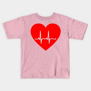 Ekg Electrocardiogram Heart Art Love Romance Kids T-Shirt